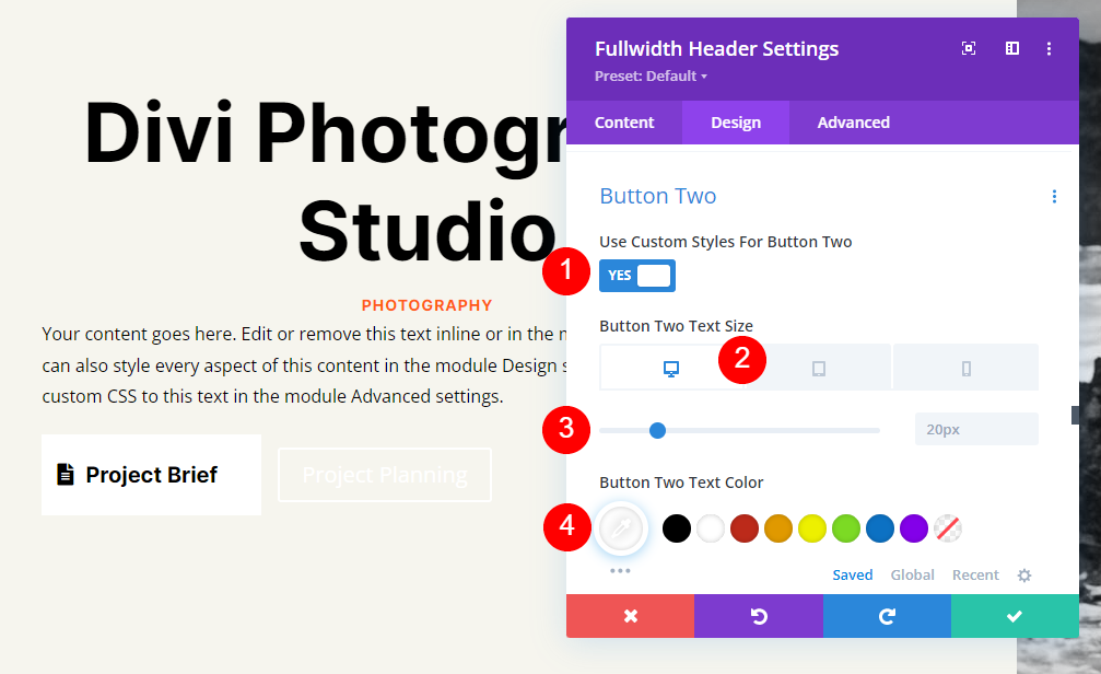 Configuración del módulo de encabezado de pantalla completa
