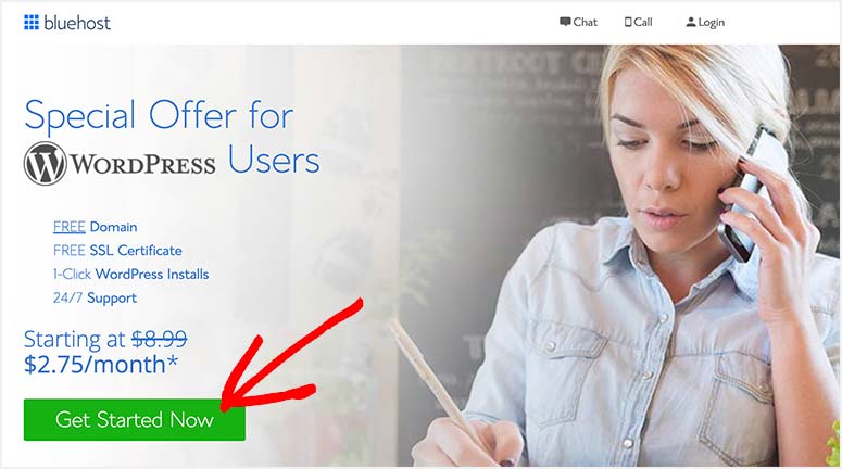 موقع Bluehost - IsItWP - كاشف قوالب ووردبريس مجاني Bluehost website