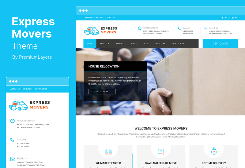 Express Movers 主题 - 搬家公司 WordPress 主题