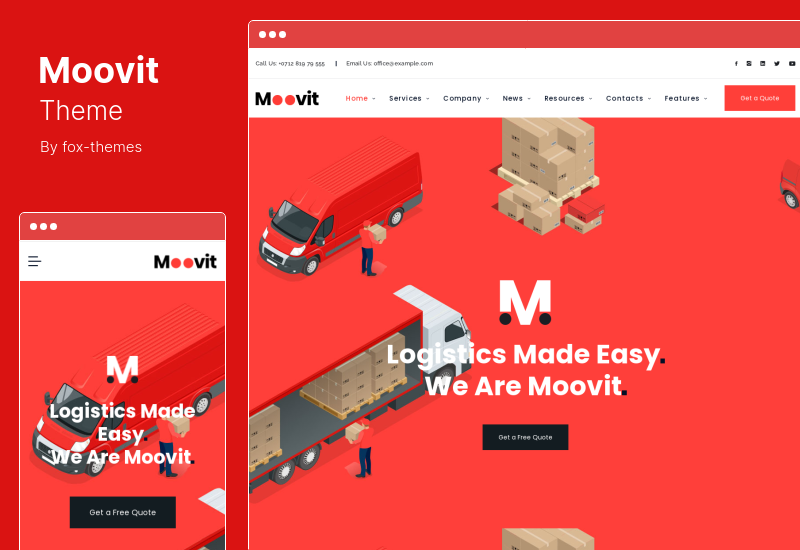 Moovit 主题 - 运输物流 WordPress 主题