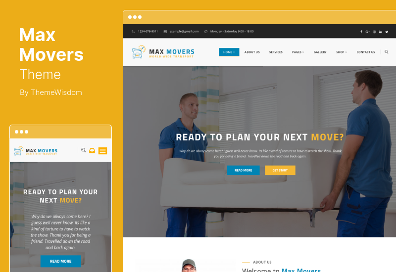 Max Movers 主题 - 搬家公司 WordPress 主题
