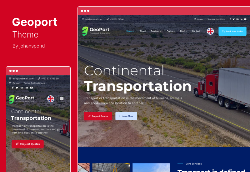 Geoport 主题 - 运输和物流 WordPress 主题