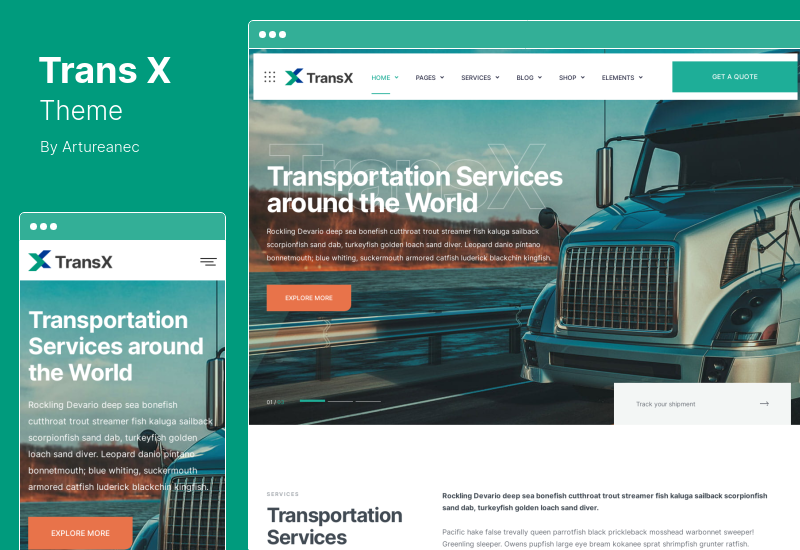 TransX 主题 - 运输和物流 WordPress 主题