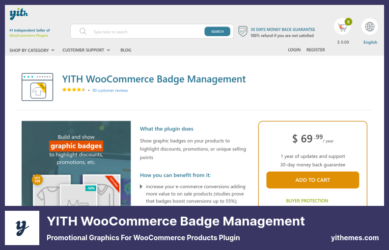 YITH WooCommerce 徽章管理插件 - WooCommerce 產品插件的促銷圖形