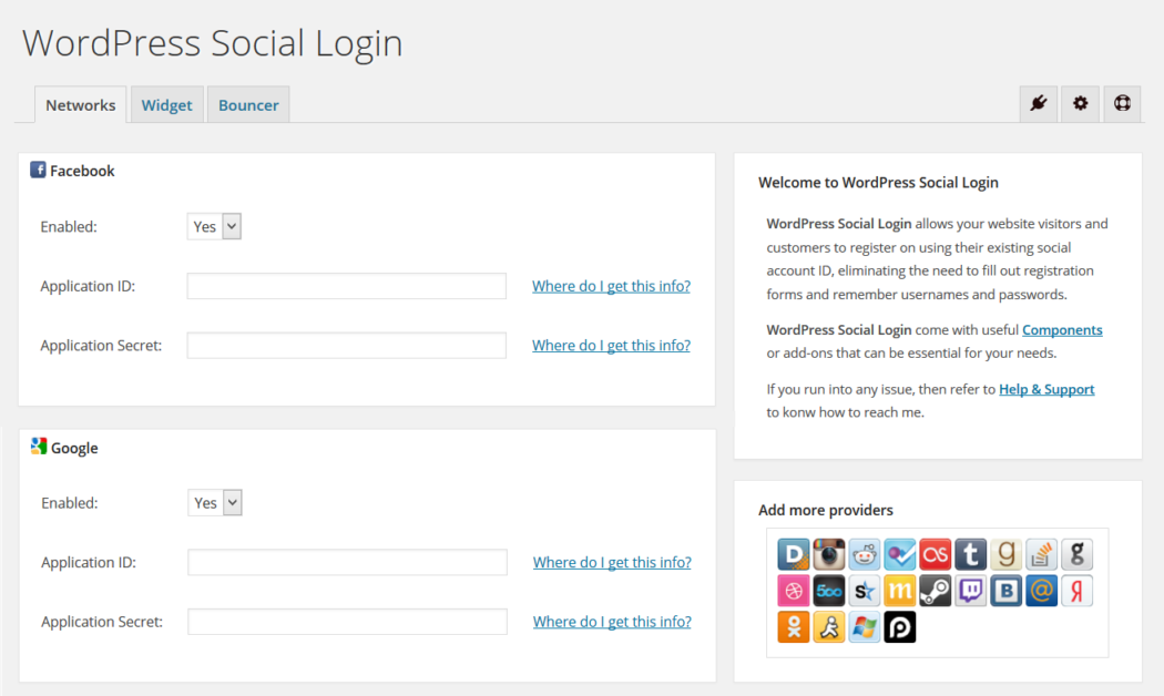inicio de sesión social de wordpress