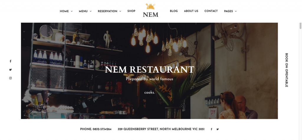 nem WordPress-Theme für Restaurant