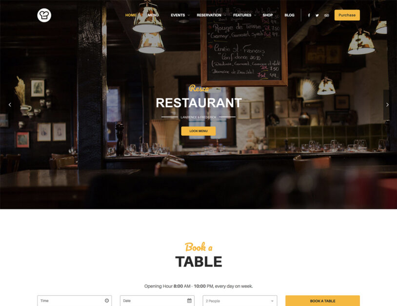 resca WordPress-Theme für Restaurant