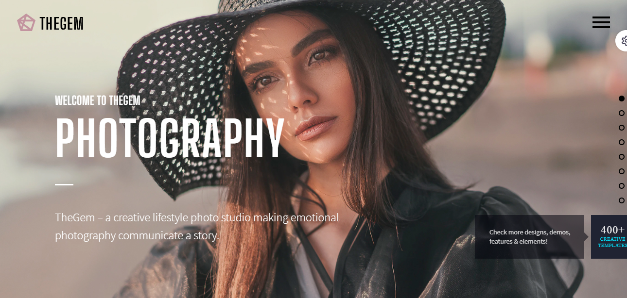 thegem thème photographique wordpress intelligent et polyvalent