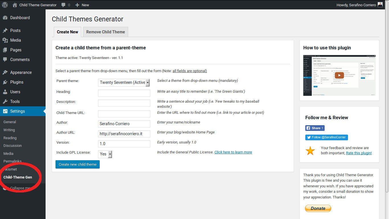 Child-Theme-Generator-Plugin