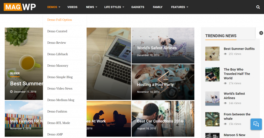 magie salah satu tema blog wordpress gratis paling populer