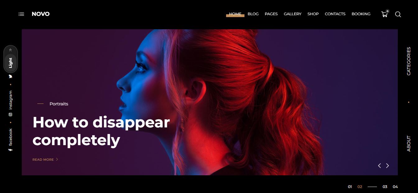 teme de fotografie wordpress novo