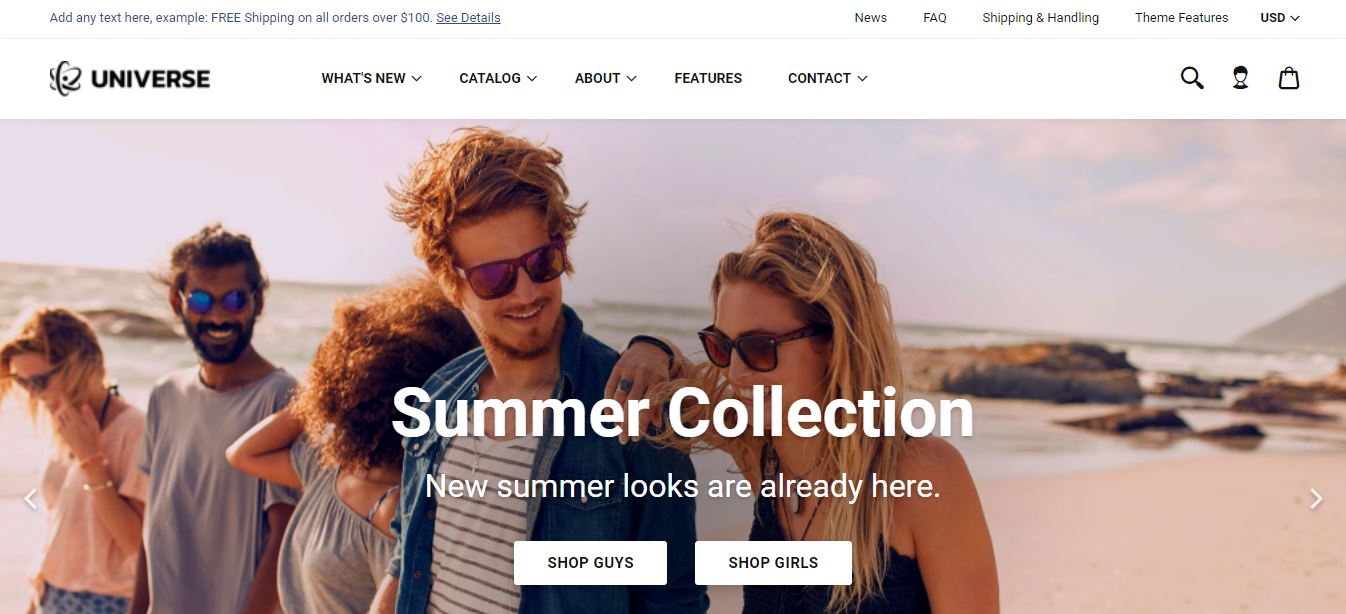 Universe Shopify-Thema