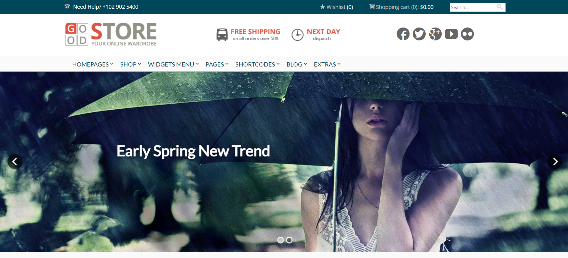 เทมเพลต wordpress ของ goodstore woocommerce