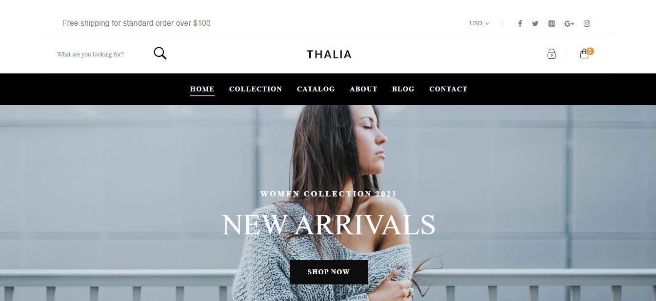 Thalia Shopify Themes kostenlos herunterladen