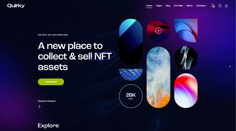Top 5+ des thèmes WordPress NFT 5 Quirky WordPress Theme