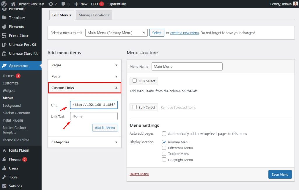 Comment créer un meilleur en-tête de navigation pour WordPress 5 make a custom menu from wordpress menus option 1 - BdThemes