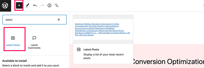เพิ่มบล็อกโพสต์ล่าสุด Add latest posts block
