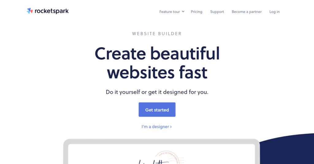 página de inicio de RocketSpark