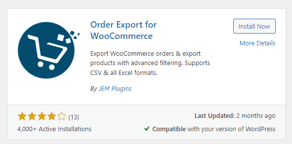 Comanda Export pentru plugin WooCommerce