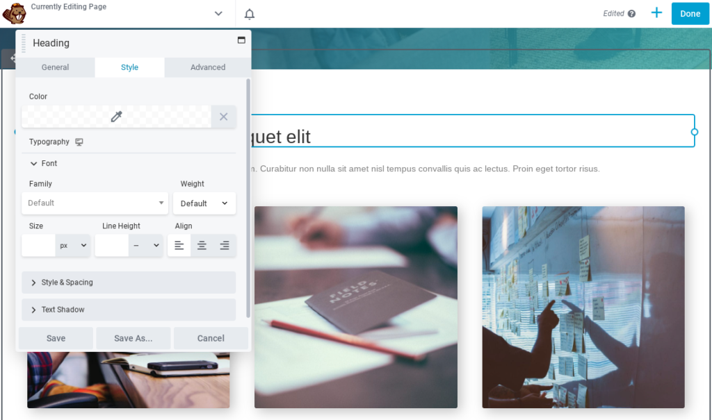 Personalizarea unui titlu cu Beaver Builder