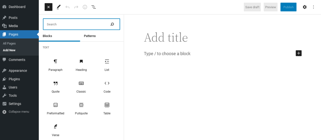 Editor de blocuri Gutenberg