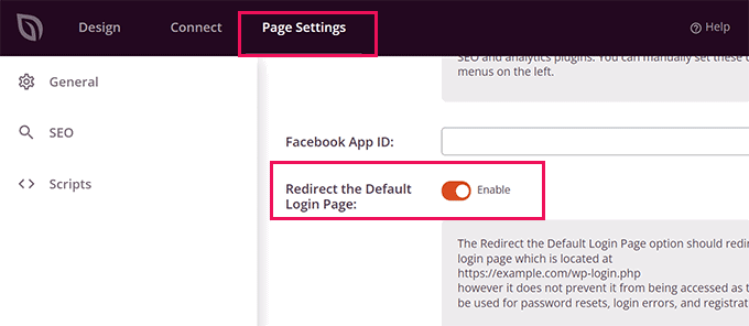 Aktifkan pengalihan halaman login Turn on login page redirect