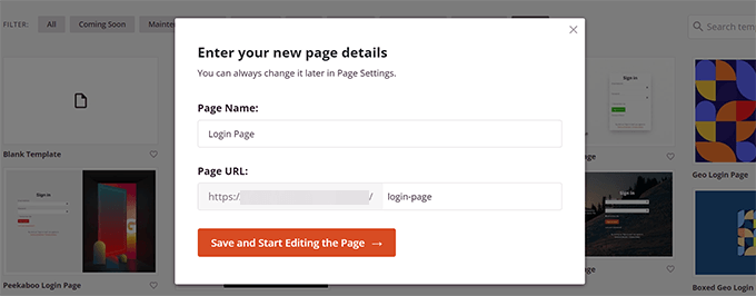 Nama halaman masuk Login page name