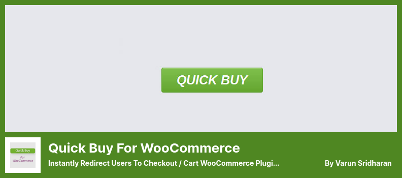 快速購買 WooCommerce 插件 - 立即將用戶重定向到結帳/購物車 WooCommerce 插件