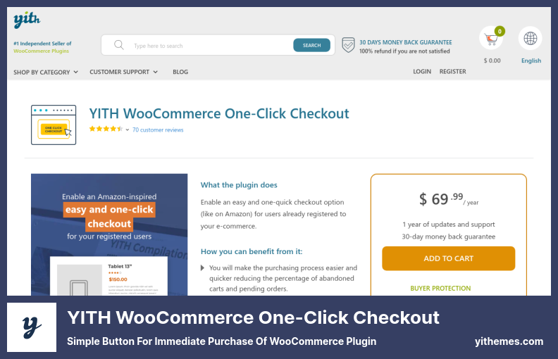 YITH WooCommerce 一鍵結帳插件 - 立即購買 WooCommerce 插件的簡單按鈕