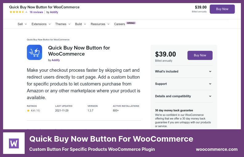 WooCommerce 插件的快速購買按鈕 - 特定產品的自定義按鈕 WooCommerce 插件