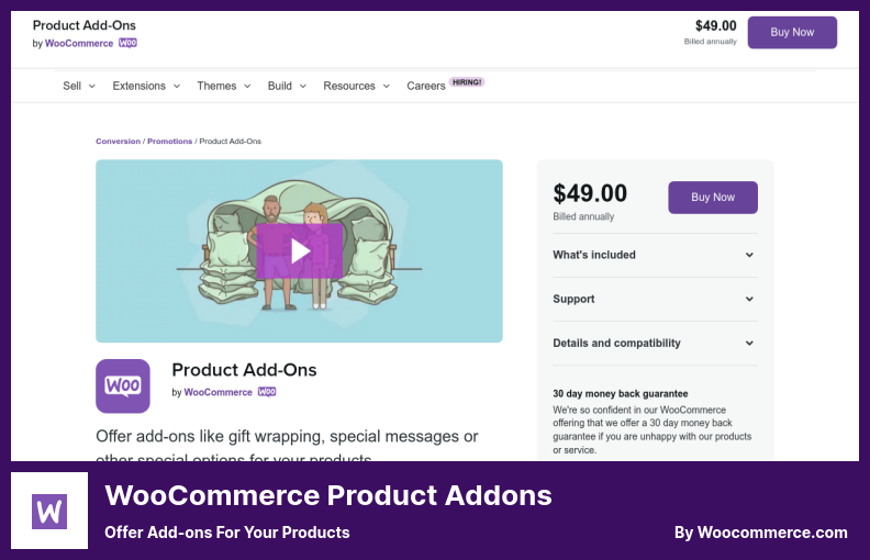 WooCommerce Ürün Eklentileri Eklentisi - Ürünleriniz için Eklentiler Sunun