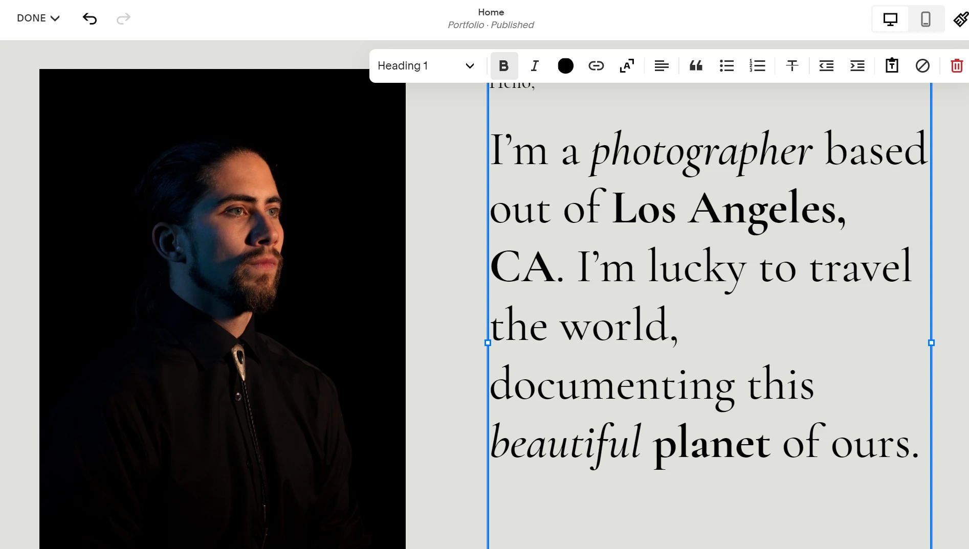 Редактор Squarespace
