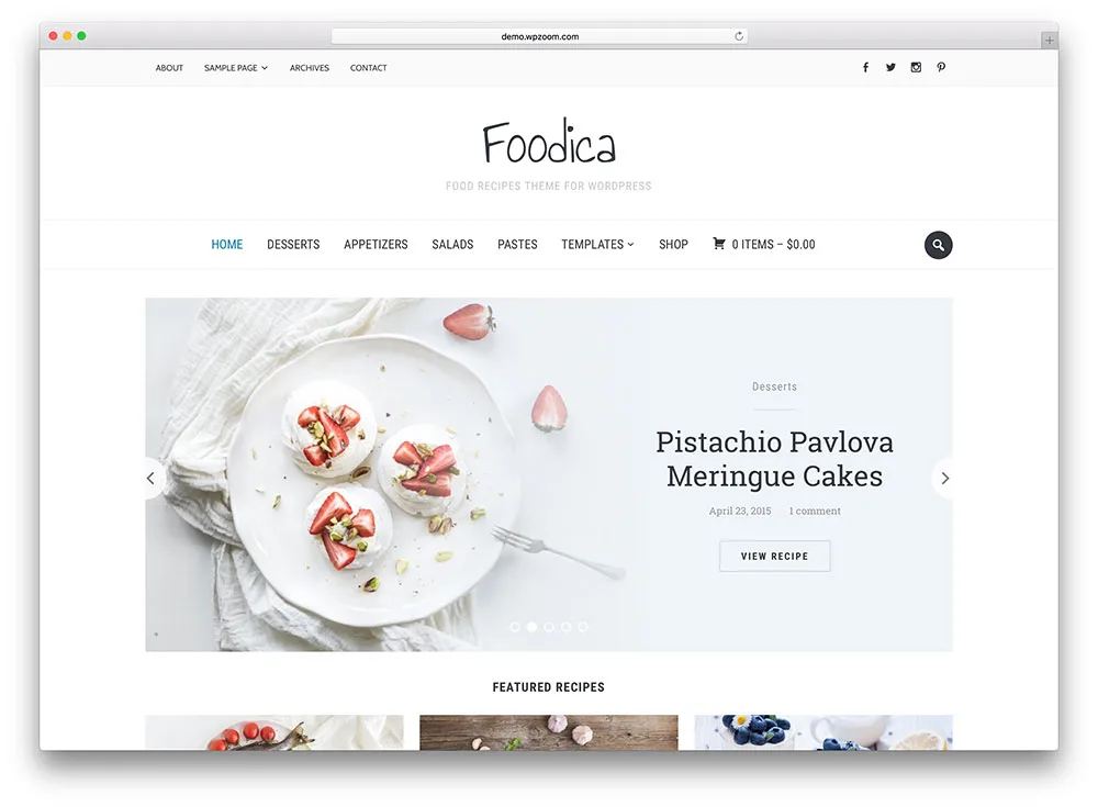 foodica - موضوع مدونة طعام رائع
