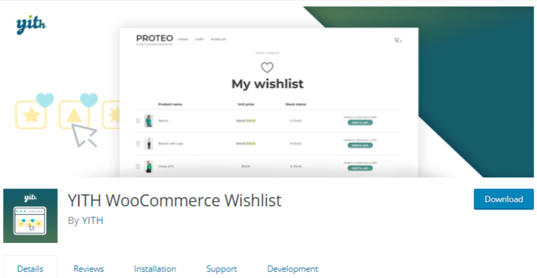 Lista de desejos do YITH WooCommerce