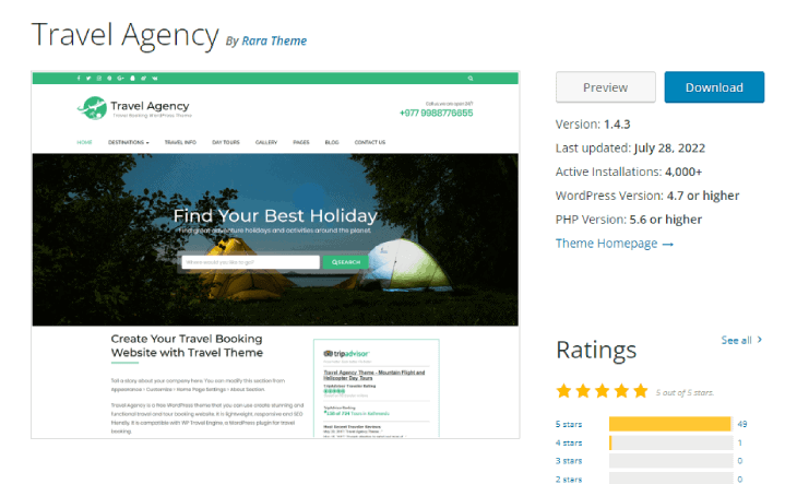 Tema WordPress per agenzia di viaggi