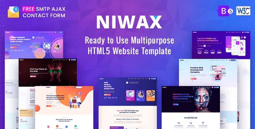 Niwax - modèle de site Web d'agence créative polyvalente