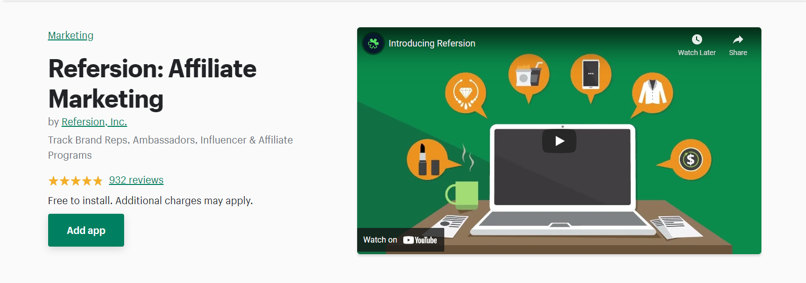 Referência - Aplicativos de marketing de afiliados