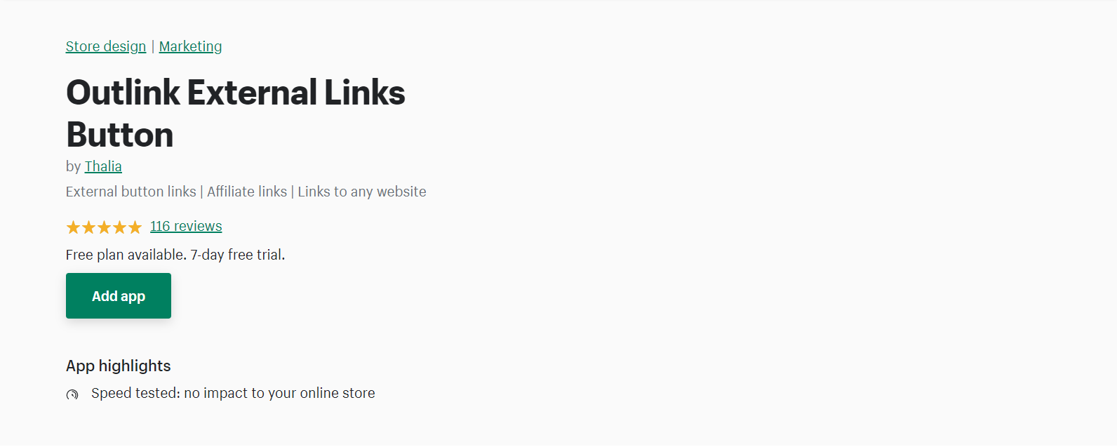 Botão de links externos do Outlink - Aplicativos de marketing de afiliados