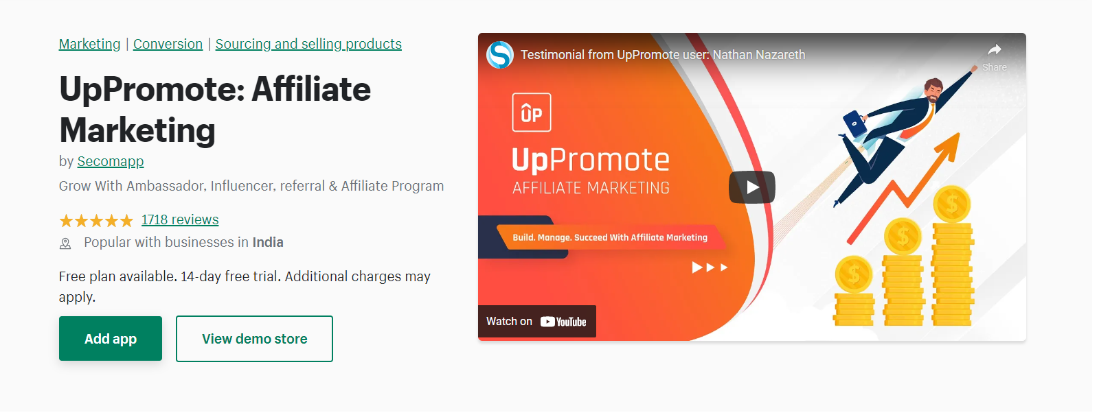 UpPromote - Aplicativos de marketing de afiliados