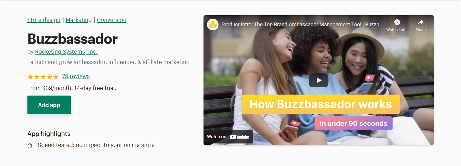 Buzzbassador - Aplicativos de marketing de afiliados