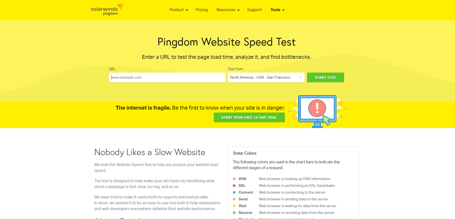 Pingdom - Test di velocità del sito web