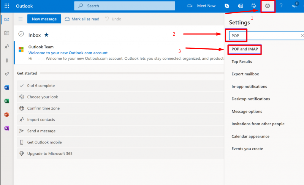 Wie konfiguriere ich die richtigen Outlook-SMTP-Einstellungen zum Senden von E-Mails? 3 Enabling Outlook POP settings