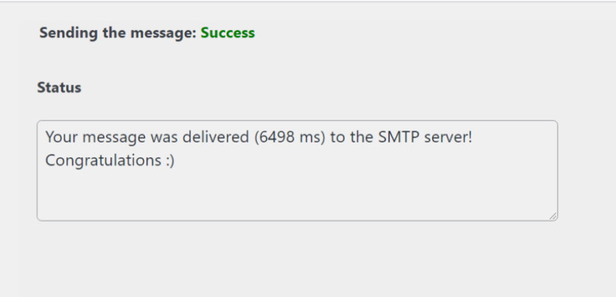 Wie konfiguriere ich die richtigen Outlook-SMTP-Einstellungen zum Senden von E-Mails? 22 successful message sent