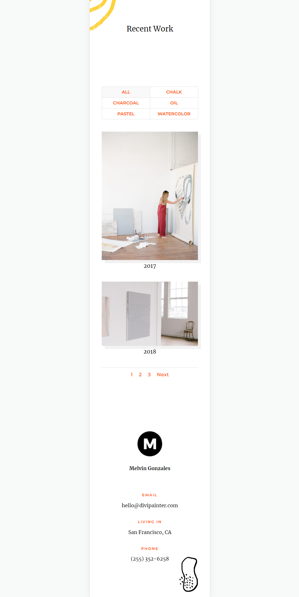 Numéro de téléphone de l'élément de portefeuille de mise en page pleine largeur