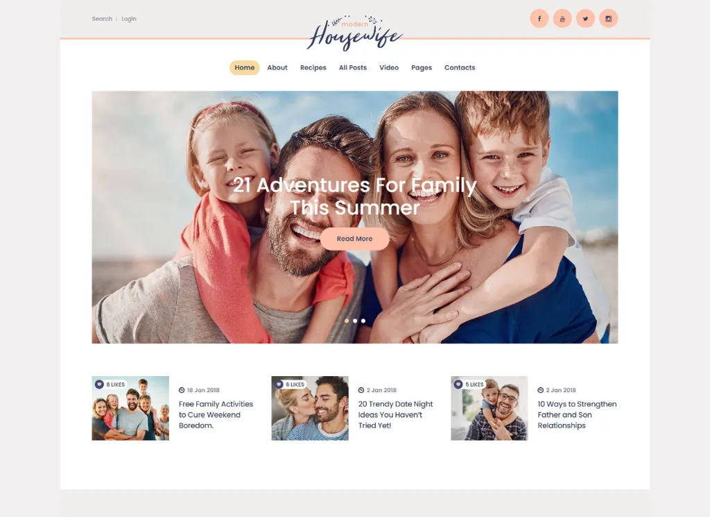 Casalinga moderna - Tema del blog WordPress per donne e famiglie