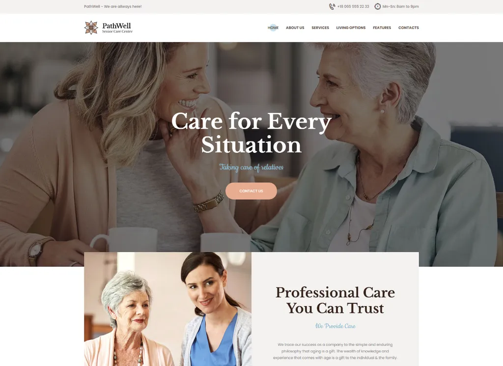 PathWell | ธีม WordPress ของโรงพยาบาลดูแลผู้สูงอายุ