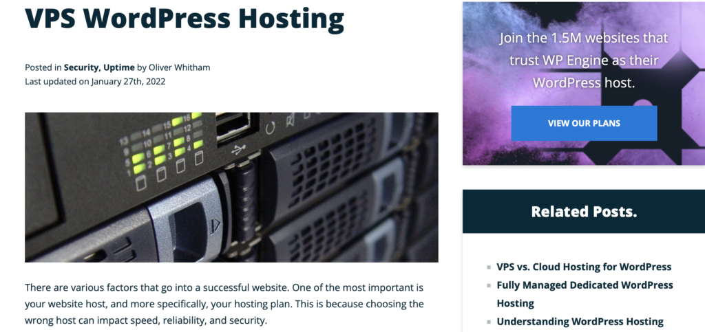 WP Engine WordPress VPS-Hosting