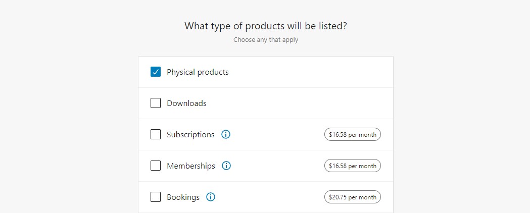 Pilih Jenis Produk