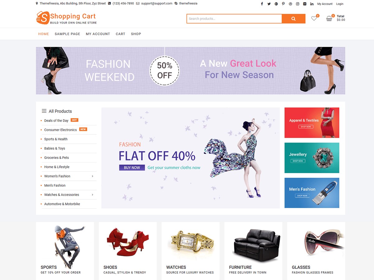 Keranjang Belanja Dengan Tema Freesia demo