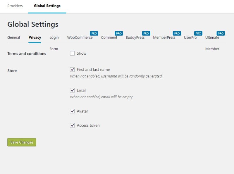 Nextend 社交登录隐私